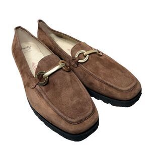 Amalfi‎ Rangoni Loafers Womens Size 12.5 Suede Walk On Air Brown Slip On Shoes